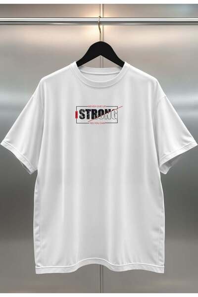 buzagi tasarım ürünleri Organic Cotton Digital Printed Oversize White T-Shirt