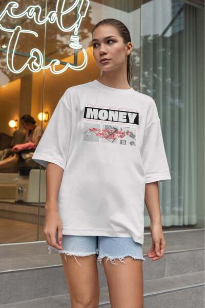 buzagi tasarım ürünleri Urban Oversize Unisex White T-Shirt