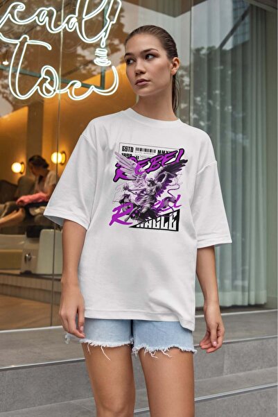 buzagi tasarım ürünleri Urban Oversize Unisex White T-Shirt