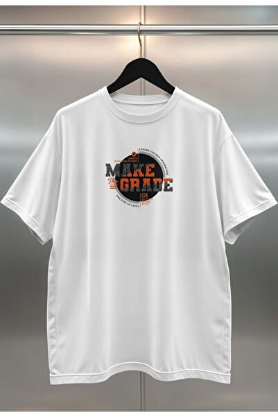buzagi tasarım ürünleri Make Grade Digital Printing Oversize Unisex White T-S...