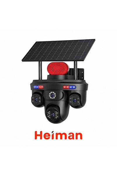 Heiman HM-878 3 LENS 3PTZ 4G SİM KARTLI 2 GÜNEŞ PANELLİ KAMERA