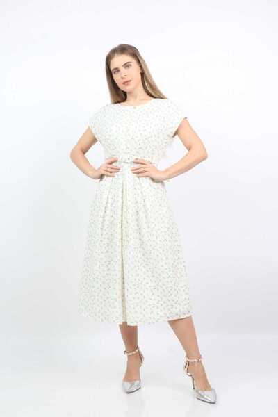 mica Short Sleeve Printed Midi Dress