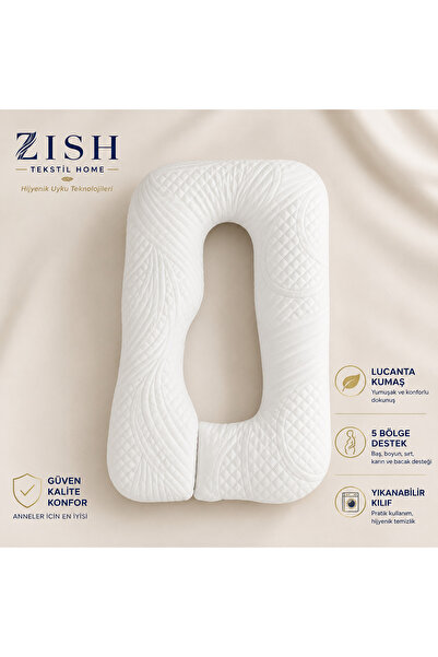 zishtekstil وسادة الحمل هاجل ذات 5 مناطق داعمة مع قماش سرير لوسانتا