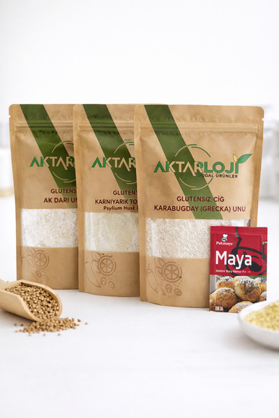 aktarloji 4'lü Glutensiz Un Seti | 500 Gr Ak Darı Unu + 500 Gr Çiğ Karabuğday...