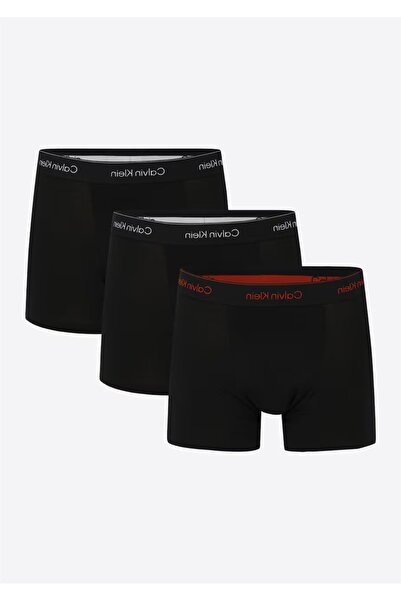 Calvin Klein Boxeri negri din bumbac elastic, croială relaxată (pachet de 3) ...