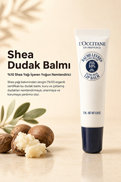 L'Occitane Shea Dudak Balmı, %10 Shea Yağı İçeren Yoğun Nemlendirici, 12 ml