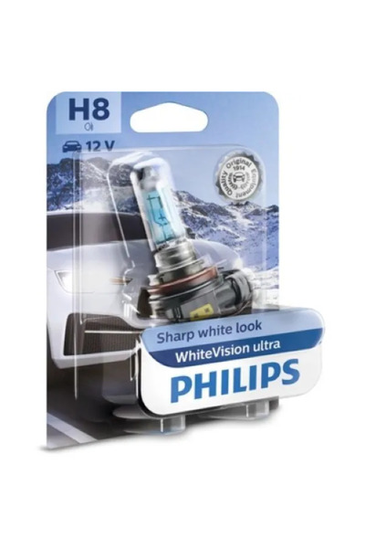 Philips Bec auto cu halogen White Vision Ultra H8 35W 12V 12360WVUB1