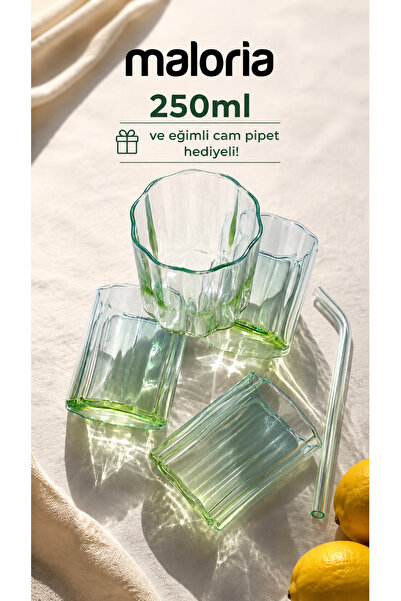 Maloria Double Color Flower Model Borosilicate Glass Coffee, Soft Drink Cup |...