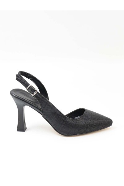 Nesil Shoes صندل نسائي بكعب أسود لامع من تام 181