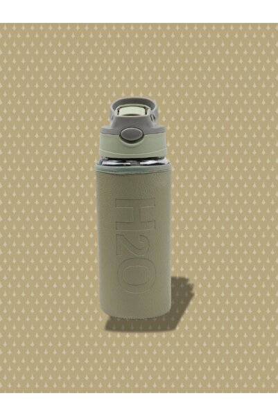 Tohana H2O Glass Flask with Leather Cover and Straw 500 ml
