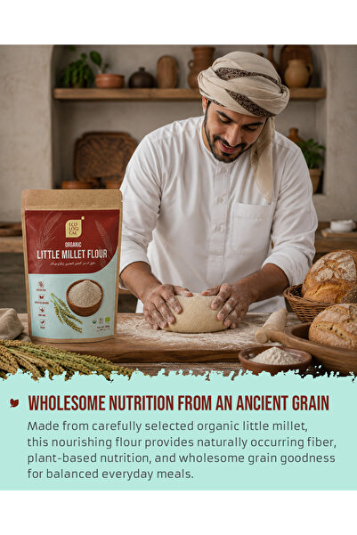 Organic Larder Ecological Organic Little Millet Flour, Gluten-Free, Vegan, 500g