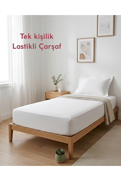 Dantelux Ranforce Cotton Fitted Sheet - Single Size (100 X 200 + 20 cm) - White