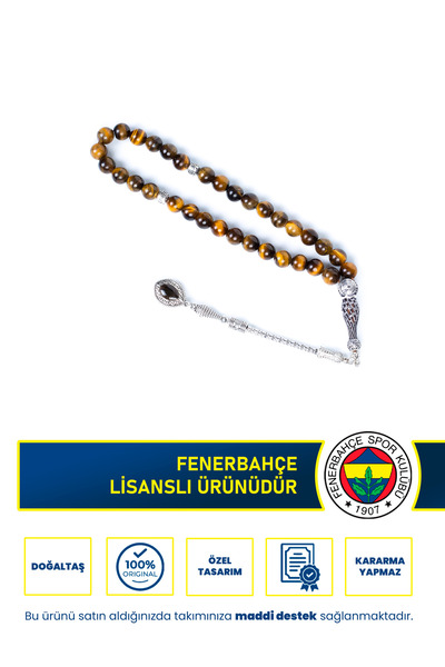Fenerbahçe مسبحة من الحجر الطبيعي على شكل عين النمر