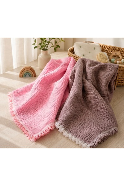 GA Gleam Atelier 4 Layer Muslin Blanket Set of 2, Cotton Softness Baby Kids M...
