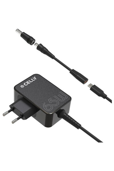Celly TCTIPS65W - Încărcător de perete USB-C pentru laptopuri 65W [PRO POWER]