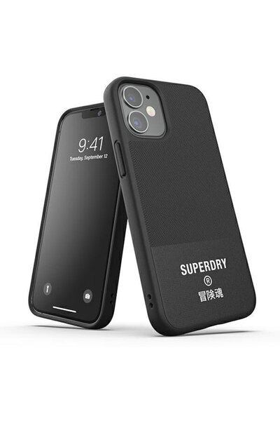 SUPERDRY Husă din canvas modelat pentru iPhone 12 mini Negru 42584