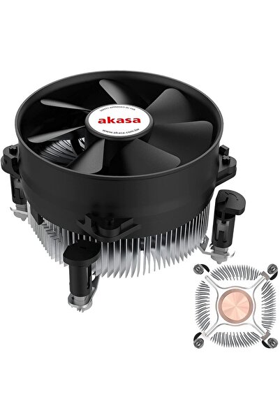 Akasa Intel Aluminum Fin/Copper Core CPU Cooler 92 mm