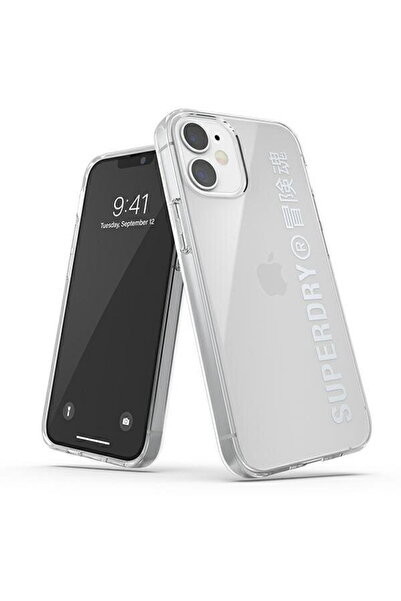 SUPERDRY Husă transparentă Snap pentru iPhone 12 mini, argintie 42590
