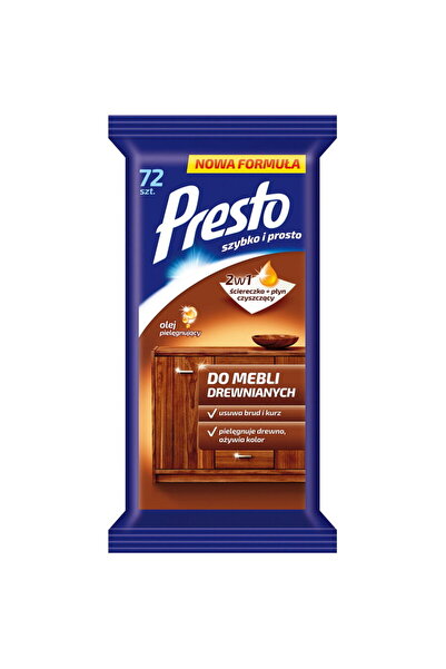 Presto Servetele umede pentru mobilier din lemn, 72 buc/pachet, - efect de st...