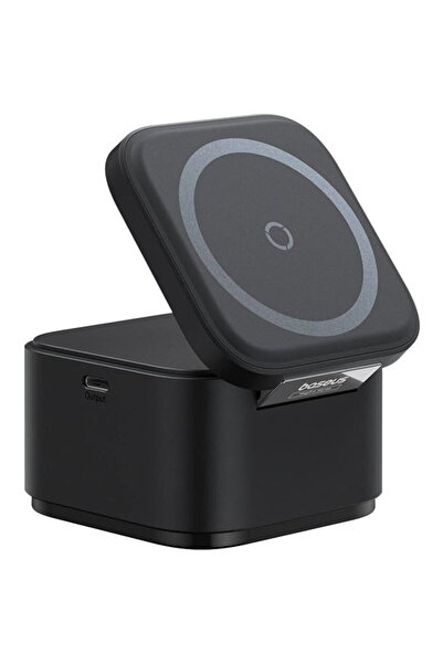 Baseus Wireless portabil 2‑în‑1 (MagSafe + Qi) Negru