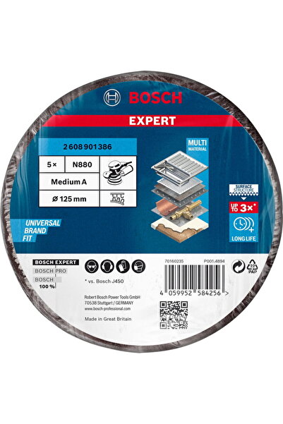 Bosch PlacДѓ din lГўnДѓ de slefuit N880 S, 125mm, 5 bucati