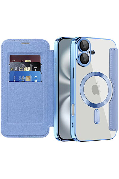 Techsuit Husa pentru iPhone 16 Plus - SmartMag Book Case - Light Blue