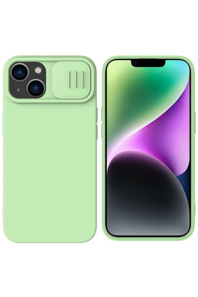Nillkin Husă pentru iPhone 15 Plus - CamShield Silky MagSafe Silicone - Verde...