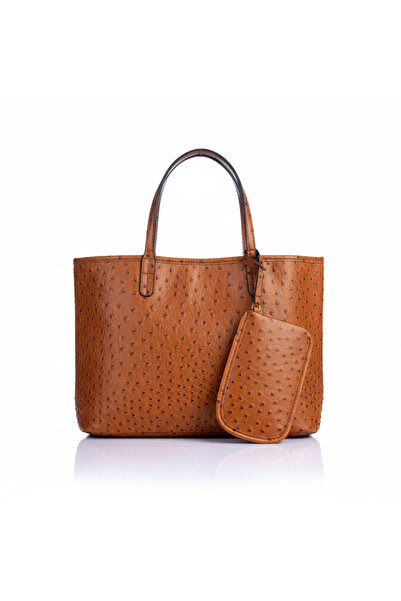 auj Shopping ostrich leather brown color