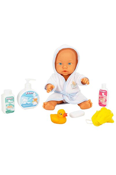 Sunman Bebelou Banyo Zamanı Bebek Seti 35 Cm. - Mavi