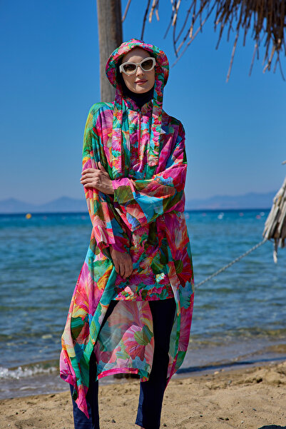Remsa Mayo Remsa Tesettür Mayo Üzerine Tek Kaftan Kimono Pareo Pembe01 RP033 ...