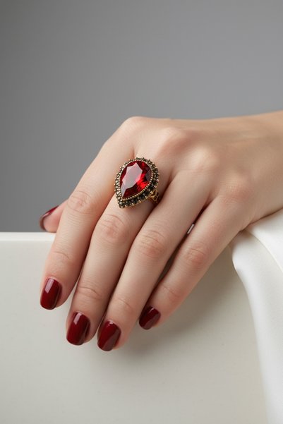 FUYA JEWELLERY Renkli Taşlı Kristal Damla Yüzük