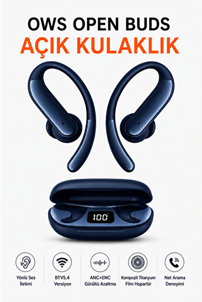 Ayers OWS Açık Kulak Bluetooth Kulaklık, AI Akıllı Çeviri Destekli Kablosuz K...