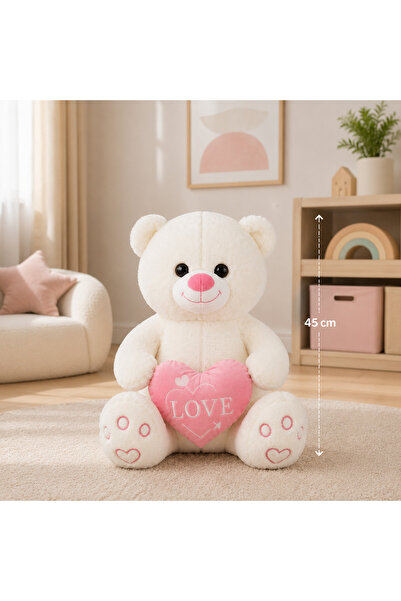 Toyzoy Toys Ayıcık Kalpli Peluş Oyuncak 45 cm - Sevimli & Yumuşak