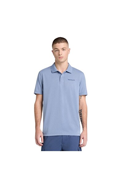 Timberland B0A679Bb881-R Quick-Dry Short Sleeve Polo Men's T-Shirt Blue