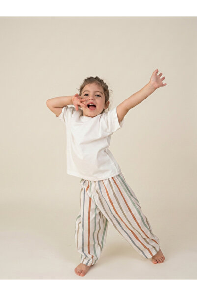 elibaby Pamuklu Oversize Bebek Çocuk T-Shirt (Kırık Beyaz)