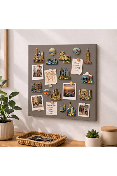 Decopin METAL MAGNET PANOSU - HATIRLATMA HATIRA PANOSU 42 X 42 cm VİZON