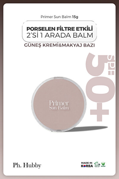 Ph. Hubby Porselen Filtre Etkili 2’si 1 Arada Balm Güneş Kremi & Makyaj Bazı 15g