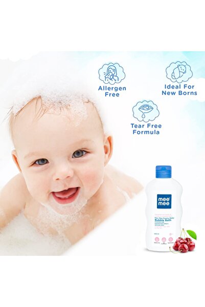 mee mee Body Wash 400 ml (Pack of 1) | Cherry & Fruit Extracts | Tear-Free Formula | Moisturizes and Soothes Skin | Natural Head-to-Toe Mild Bubble Bath, Dermatologically Tested
