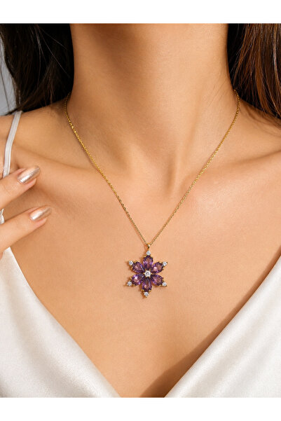 Ebravia Purple Lotus Flower the Most Elegant Expression of Love Stainless Ste...