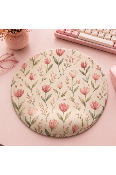 matizya Minimal Çiçek Desenli Bilek Destekli Mousepad – Soft Estetik Masa Dek...