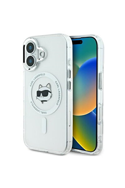 Karl Lagerfeld Husa pentru iPhone 16 Plus - IML MagSafe (KLHMP16MHLSCHH) - Wh...