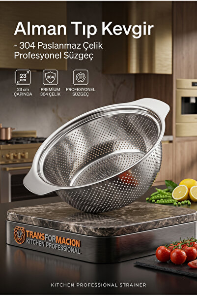 Transformacion German Type Colander - 304 Stainless Steel Professional Strain...