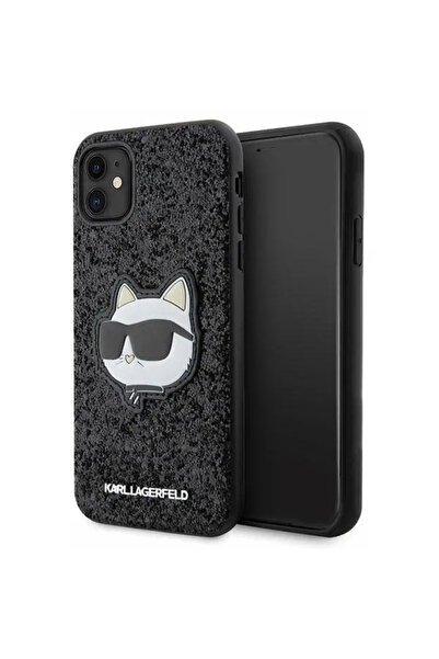 Karl Lagerfeld KLHCN61G2CPK iPhone 11 / Xr 6.1 " negru/negru husă rigidă Glit...