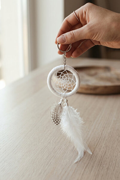 Yalınay Store Beyaz Dreamcatcher Düş Kapanı Anahtarlık