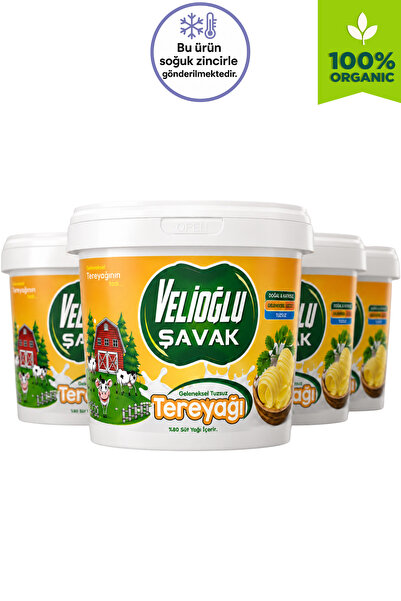 v.ş VelioğluŞavak Organik Köy Tereyağı (TUZSUZ) (1KG) X 4 Adet
