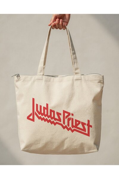 buzagi tasarım ürünleri Judas Priest Zippered Lined Gusseted Canvas Bag 35 X ...