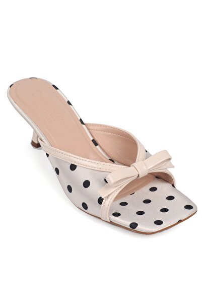 Capone Outfitters Issy Satin Mid-Heeled Blunt-Toe Women's Slippers