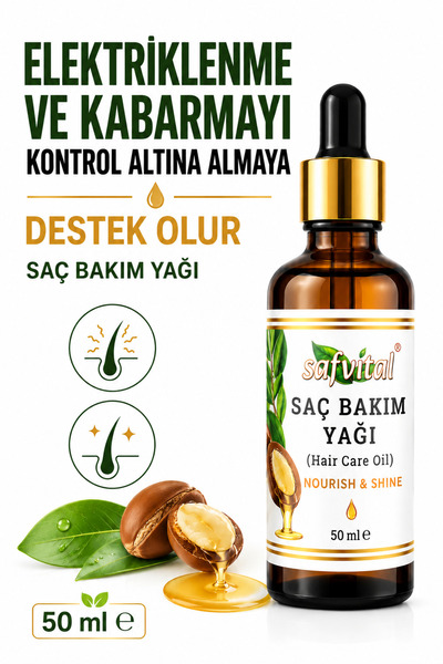 safvital Saç Bakım Yağı 50 ml Argan Jojoba Hint Üzüm Çekirdeği Tatlı Badem İç...