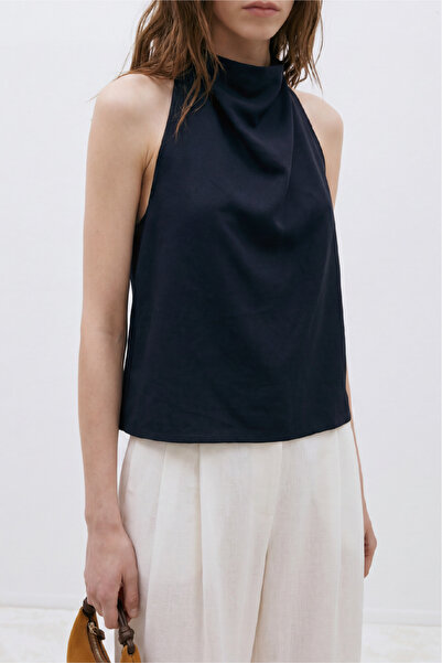 Suud Collection Μπλούζα με γιακά Gabriel Halter Navy Blue