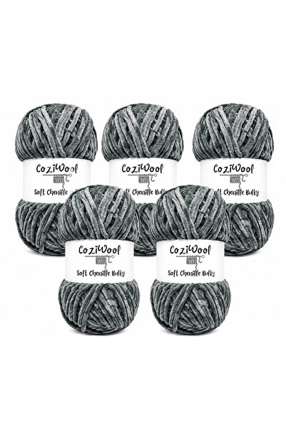 Coziwool Kadife El Örgü İpliği Soft Chenille Bulky 5'li paket, 5X100 Gr. 120 ...